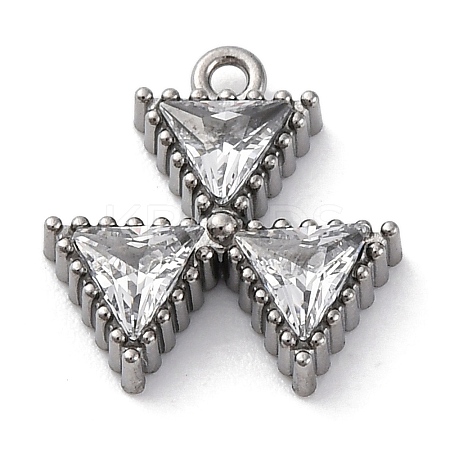 304 Stainless Steel Cubic Zirconia Pendants STAS-R141-04P-01-1