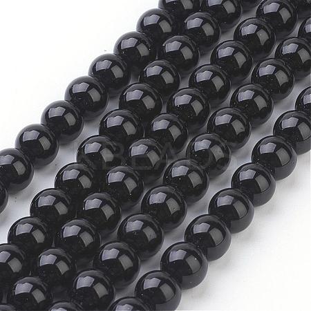 Synthetic Black Stone Beads Strands GSR044-1