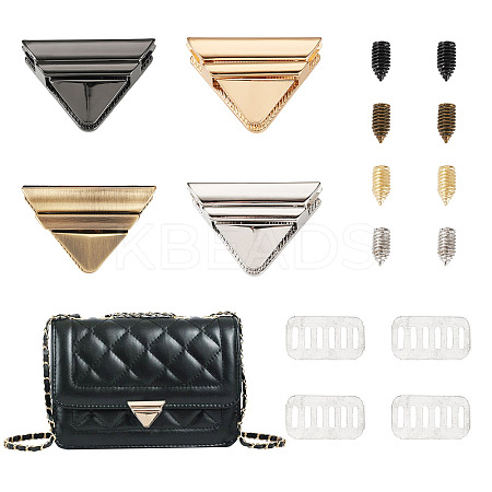 4 Bags 4 Colors Zinc Alloy Twist Bag Lock Purse Catch Clasps PURS-TA0001-03-1