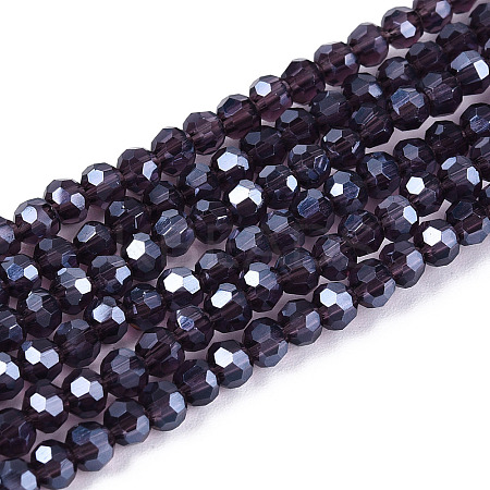 Electroplate Transparent Glass Beads Strands EGLA-A035-T3mm-A15-1