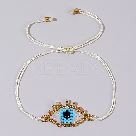 Vintage Ethnic Style Beaded Eyelash Eye Bracelet for Women's Bestie Gift XM9933-3-1
