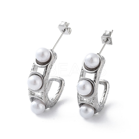 304 Stainless Steel Stud Earrings EJEW-D095-07P-1