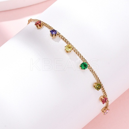 304 Stainless Steel Charm Bracelets BJEW-A047-02G-1