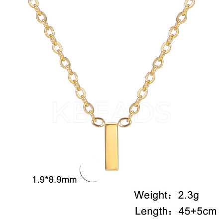 201 Stainless Steel Initial Pendant Necklaces FS-WG78A3B-09-1