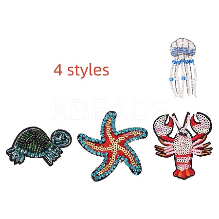 4 style Ocean Theme Cloth Sew on Patches PATC-FG0001-11-1