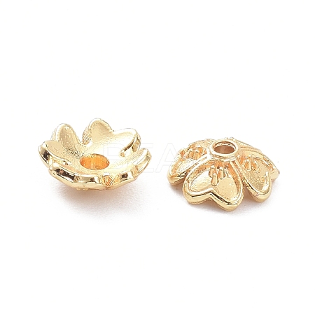Brass 4-Petal Bead Caps KK-K086-22LG-1
