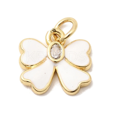 Brass Pave Clear Cubic Zirconia Charms LS-KK-G554-03B-02-1