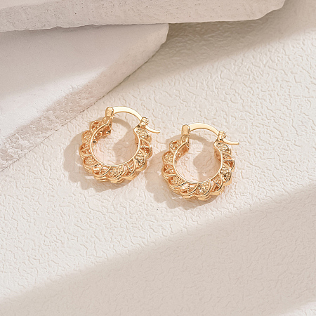 Elegant Geometric Flower Hoop Earrings EM8597-1-1