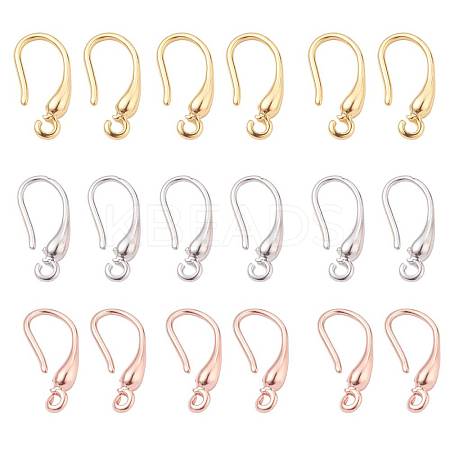 9 Pairs 3 Colors Brass Earring Hooks KK-ZZ0001-01-1