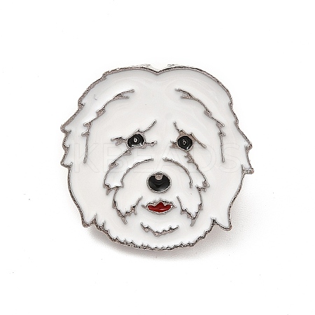 Dog Enamel Pin with Brass Butterfly Clutches JEWB-A006-05G-1