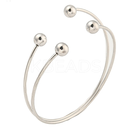 Non-Tarnish 304 Stainless Steel Wrap Cuff Bangle for Women BJEW-P331-17P-1