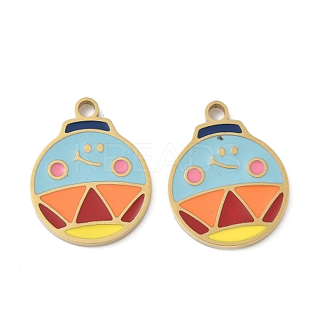 Christmas 304 Stainless Steel Enamel Pendants STAS-Z093-08S-G-1