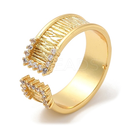 Rack Plating Brass Wide Band Cuff Rings RJEW-D008-12G-1