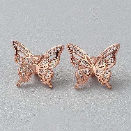 Brass Micro Pave Cubic Zirconia Pendants KK-WH0062-152RG-1