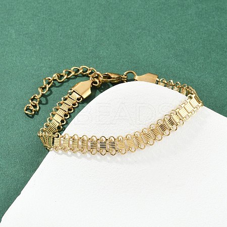 304 Stainless Steel Link Chain Bracelets for Women BJEW-Z143-08G-1