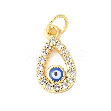 Brass Micro Pave Cubic Zirconia Enamel Pendants KK-D357-01A-G-1
