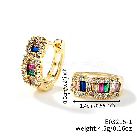 Circle Brass Micro Pave Cubic Zirconia Hoop Earrings for Women LS-PS5646-1-1