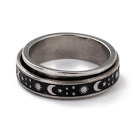 Non-Tarnish 203 Stainless Steel Rotating Spinner Fidget Band Rings for Anxiety Stress Relief LS-RJEW-G118-09P-1