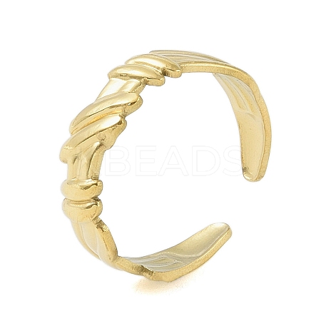 304 Stainless Steel Open Cuff Rings for Women RJEW-C084-03F-G-1