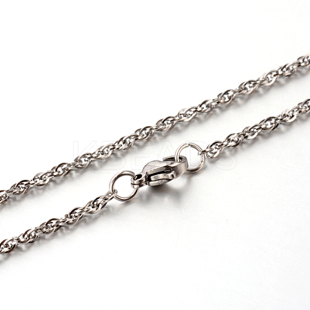Tarnish Resistant 304 Stainless Steel Rope Chain Necklaces LS-STAS-M174-011P-C-1