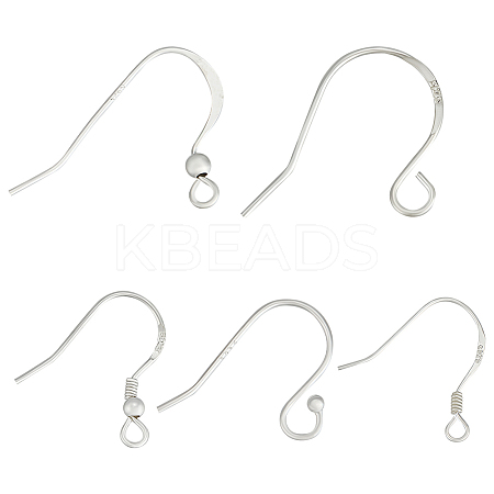 10 Pairs 5 Style 925 Sterling Silver French Hooks with Coil and Ball STER-BBC0006-07-1