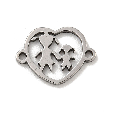 Mother's Day 201 Stainless Steel Hollow Connector Charms STAS-S146-02P-1