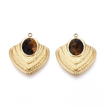 Natural Tiger Eye Pendants STAS-N109-193B-G-1