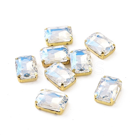 Rectangle Octagon Shape Sew on Glass Rhinestone LS-X1-DIY-E062-01G-04-1