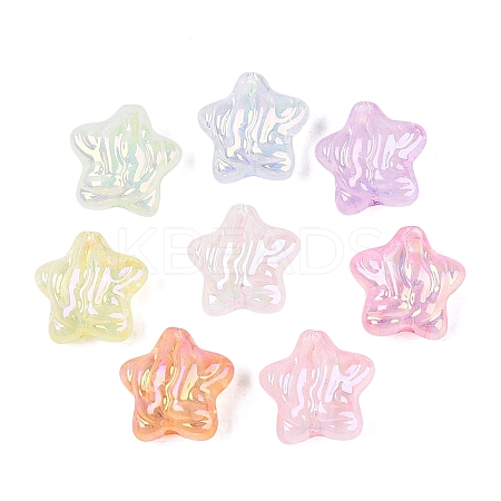 UV Plating Transparent Acrylic Beads OACR-Q204-10-1