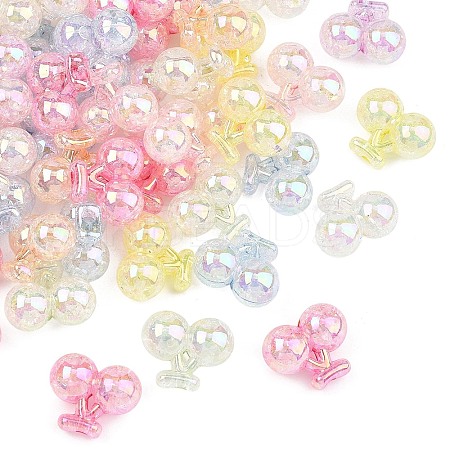 UV Plating Transparent Crackle Acrylic Beads MACR-K361-51-1