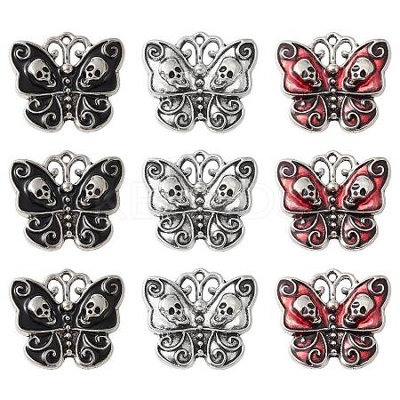 30Pcs 3 Colors Alloy Enamel Pendants ENAM-CJ0004-23-1
