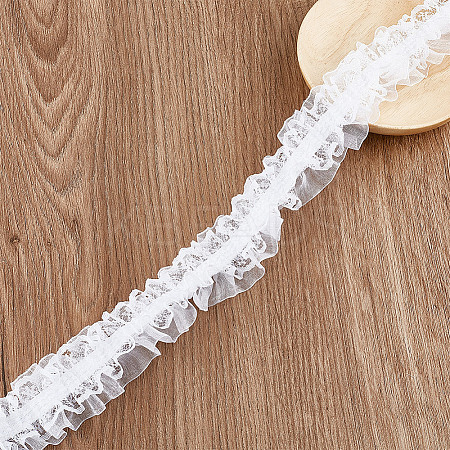 10M Cotton Mesh Pleated Elastic Lace Ribbon OCOR-DR0001-06-1