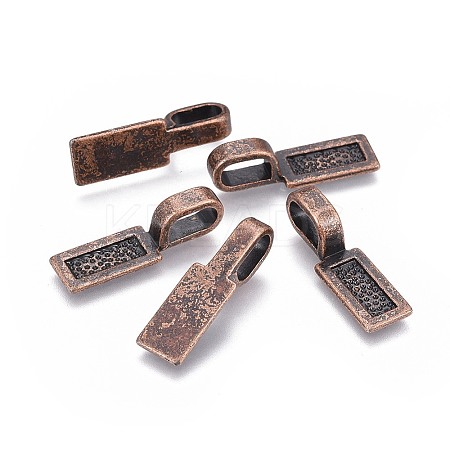 Tibetan Style Alloy Glue-on Flat Pad Bails LS-TIBE-4710-R-NR-1
