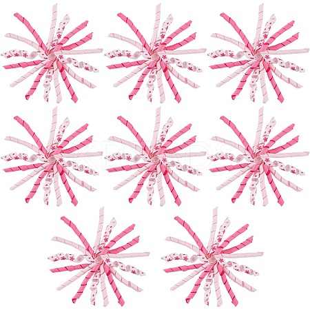 8Pcs Cloth Curly Ribbon Bows AJEW-SP0001-48E-1