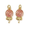 Brass Enamel Lollipop Charms KK-D424-20A-G-1