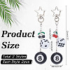 4Pcs 2 Styles Plastic & Alloy Enamel Pendant Decorations HJEW-ME00024-2