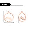 12Pcs Ion Plating(IP) 201 Stainless Steel Laser Cut Pendants STAS-UN0033-10-6