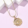 304 Stainless Steel Micro Pave Clear Cubic Zirconia Pendant Necklaces for Women NJEW-Z103-01G-09-2