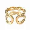 304 Stainless Steel Twist Wrap Open Cuff Ring RJEW-T023-06G-2