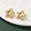 304 Stainless Steel Rhinestone Stud Earrings for Women EJEW-U052-02G-1