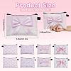 4Pcs 4 Styles Rectangle with Bowknot Printed Polyester Cosmetic Zipper Pouches ABAG-SP0001-51A-2