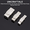 18Pcs 3 Styles Smooth Surface 201 Stainless Steel Watch Band Clasps STAS-UN0051-84-5