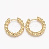 Brass Huggie Hoop Earrings X-EJEW-L231-31G-1