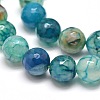 Dyed Natural Agate Faceted Round Beads Strands X-G-E268-18-2