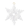 Glass Seed Beaded Snowflake Pendants PALLOY-MZ00890-02-1