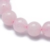 Natural Rose Quartz Bead Stretch Bracelets X-BJEW-K212-A-045-2
