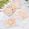 Natural Solid Wood Carved Onlay Applique Craft WOOD-WH0101-59-6