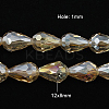 Electroplate Glass Beads Strands X-EGLA-D015-12x8mm-24-1
