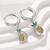 Brass Cubic Zirconia Hoop Earrings EJEW-Q015-02P-A-5