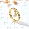 Brass Curb Chain Cuff Rings for Women RJEW-Z085-04G-2
